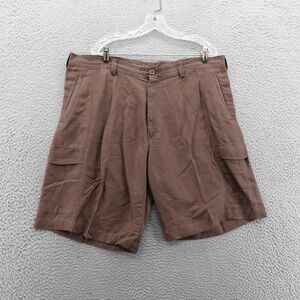 Cubavera Linen Blend Bermuda Shorts Size 40 Brown Mens 9" Inseam Beach‎ Vacation